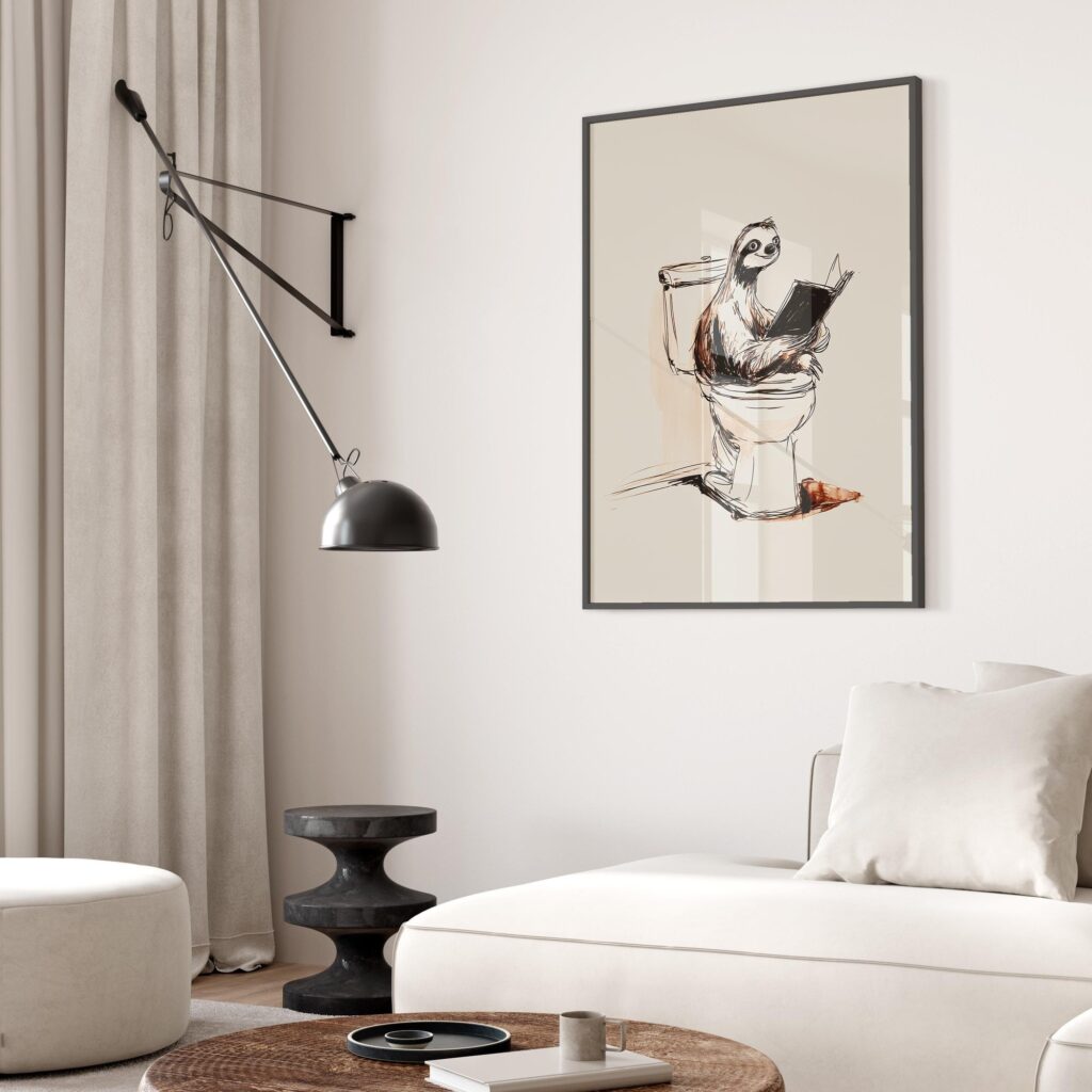 Sloth Bathroom Art Print