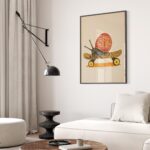 Snail on Skateboard Print