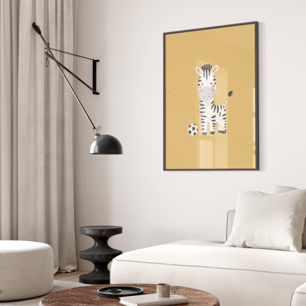Soccer Zebra Nursery Print