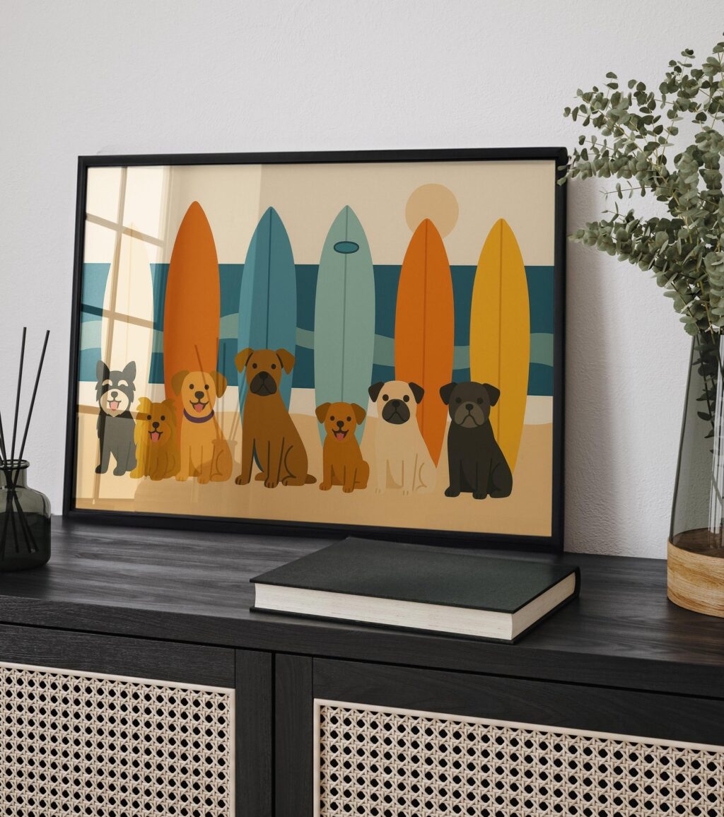 Surf Dog Art Print