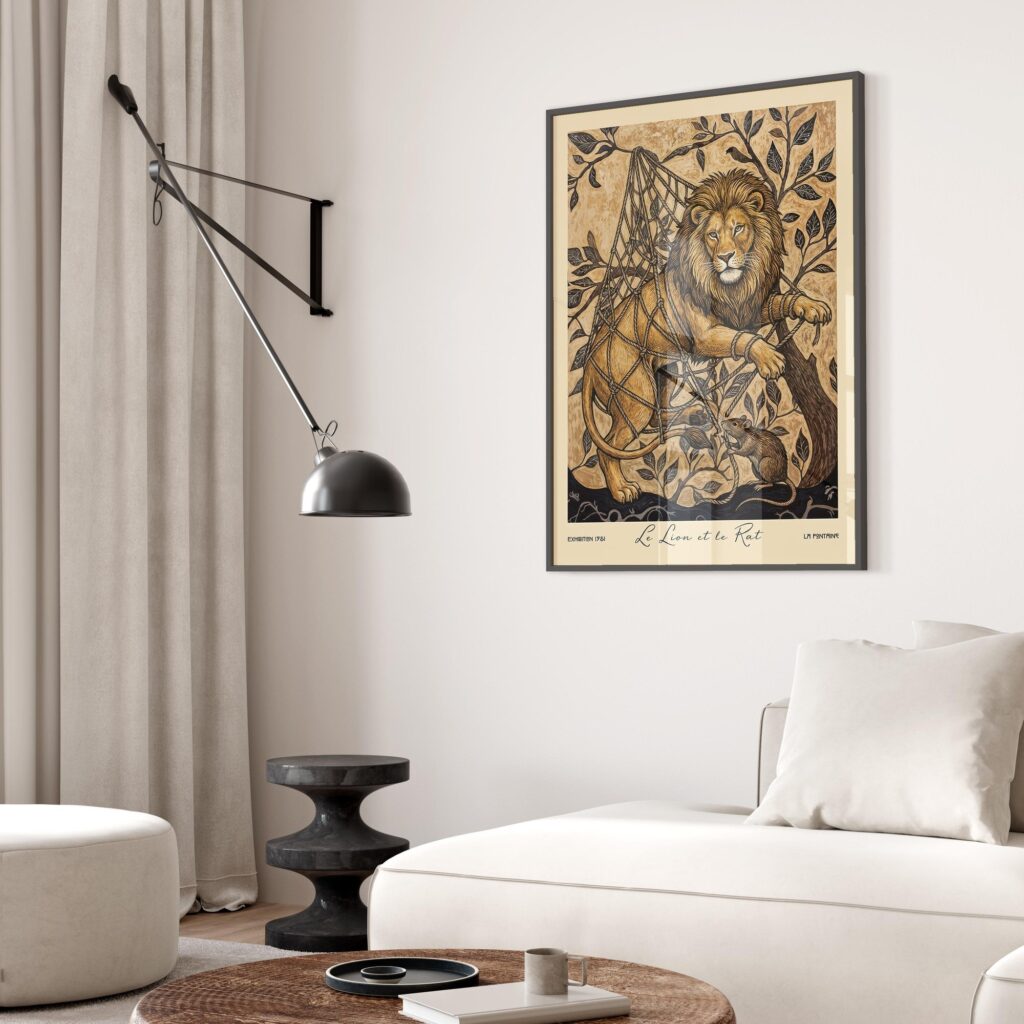 The Lion and The Rat Art Print