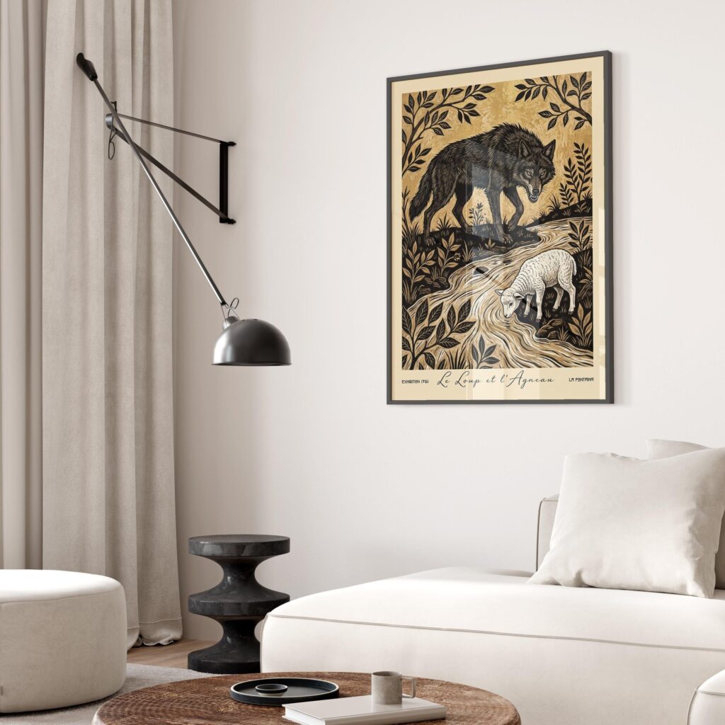The Wolf And the Lamb La Fontaine Fable Art