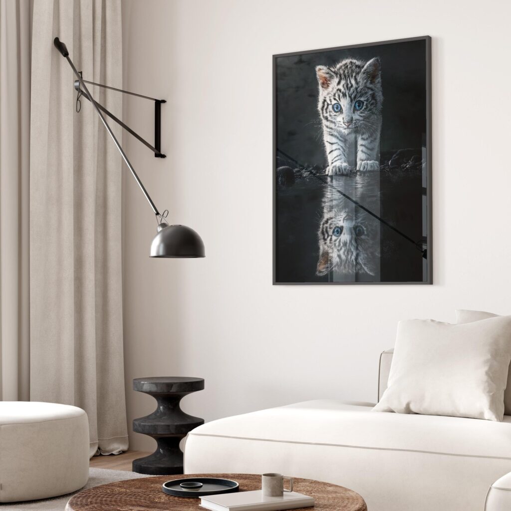 Tiger Reflection Cat Poster