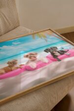 Tropical Beach Dogs Art Print
