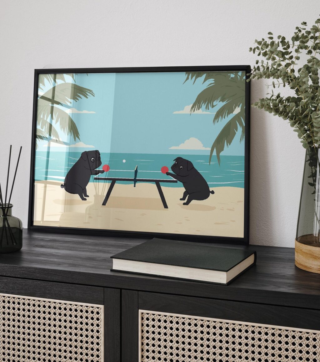 Tropical Pug Print