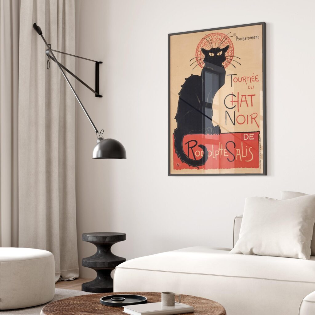 Vintage Art Deco Black Cat Poster