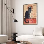Vintage Art Deco Black Cat Poster