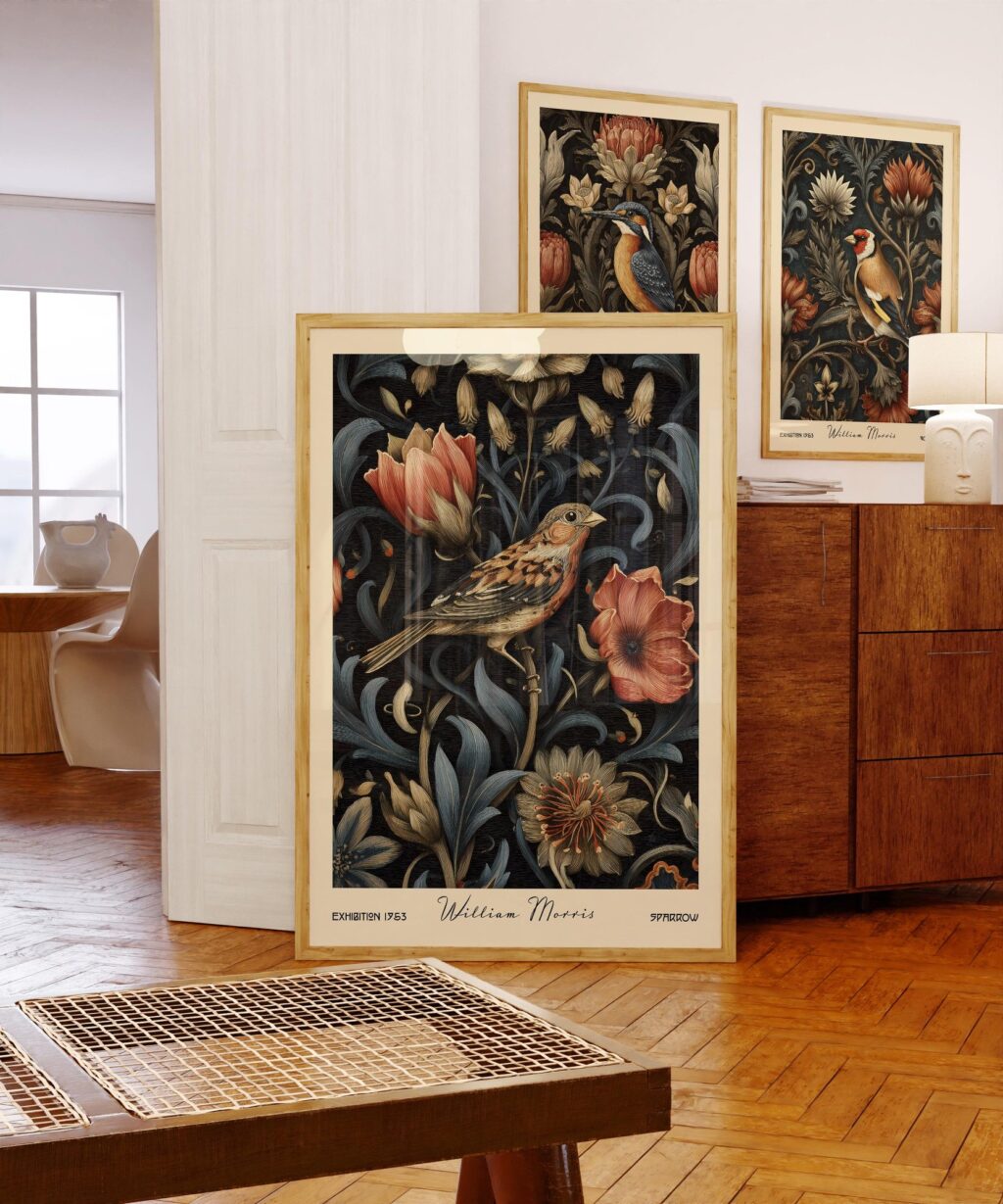 Vintage Bird Botanical Prints Set