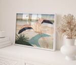 Vintage Flamingo Art Deco Print