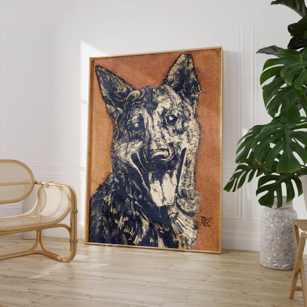 Vintage German Shepherd Print
