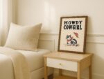 Western Cat Howdy Cowgirl Art Print