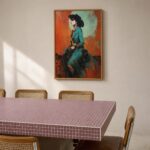 Western Cowgirl in Teal and Orange Print