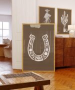Western Cowgirl White Brushstroke Art Print Set of 3
