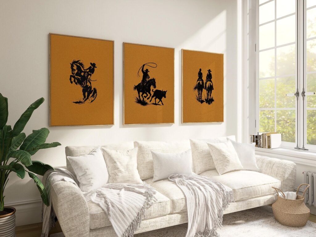 Western Rodeo Art Print Set