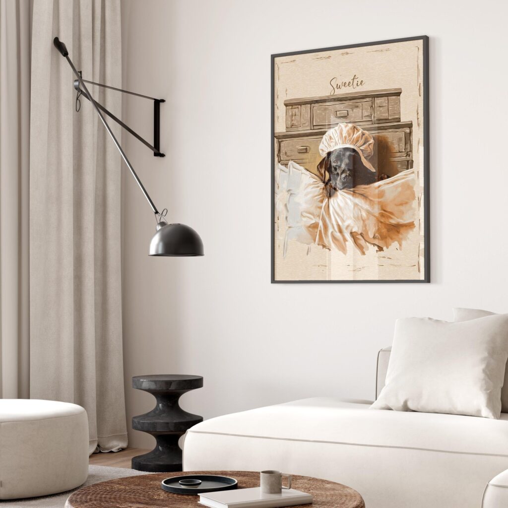 Whimsical Dog Oil Painting Art Print