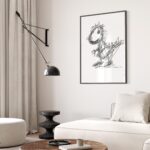 Whimsical Scribble Dinosaur Sketch Art Print