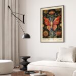 William Morris Butterfly Vintage Botanical Art Print Wall Decor