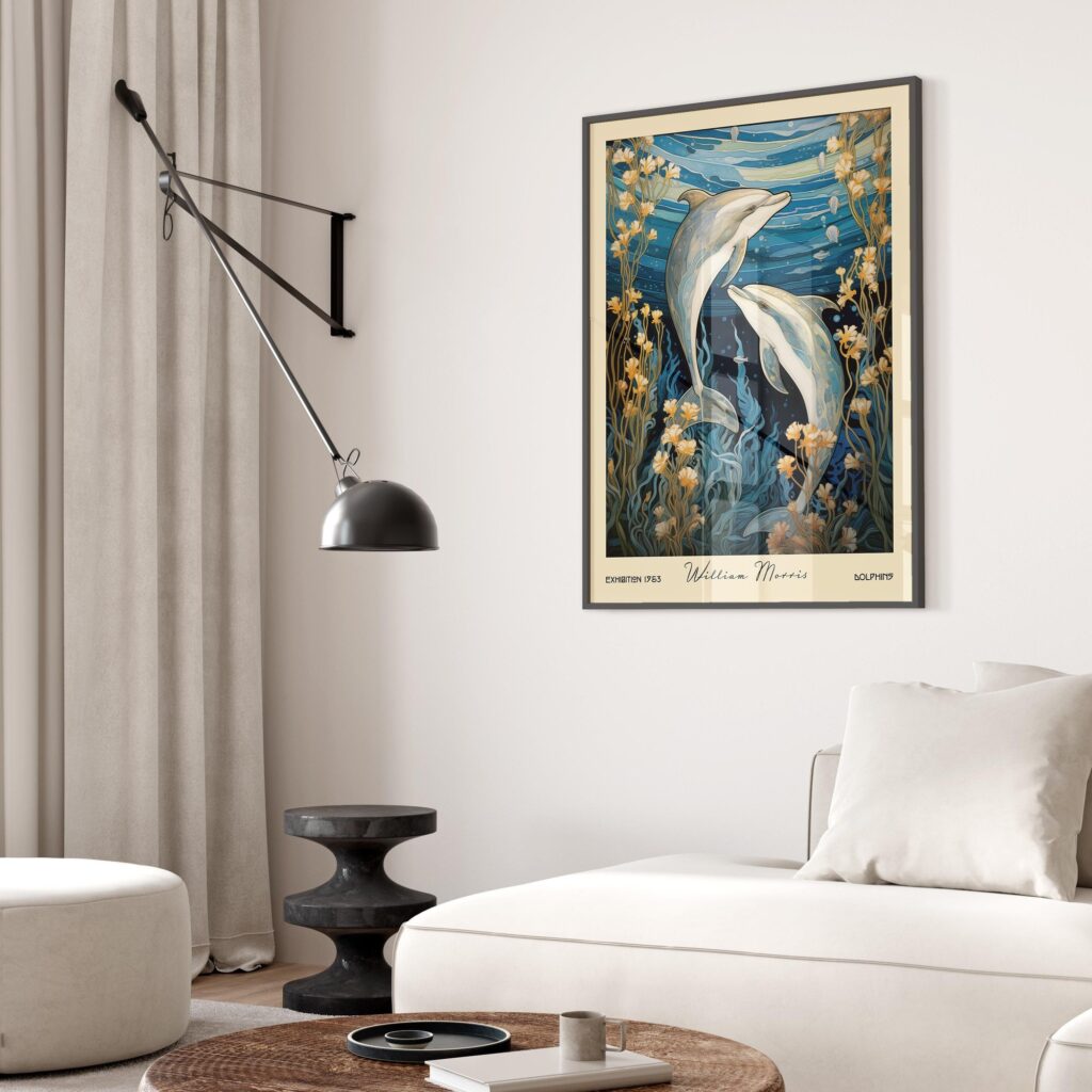 William Morris Dolphins Art Print