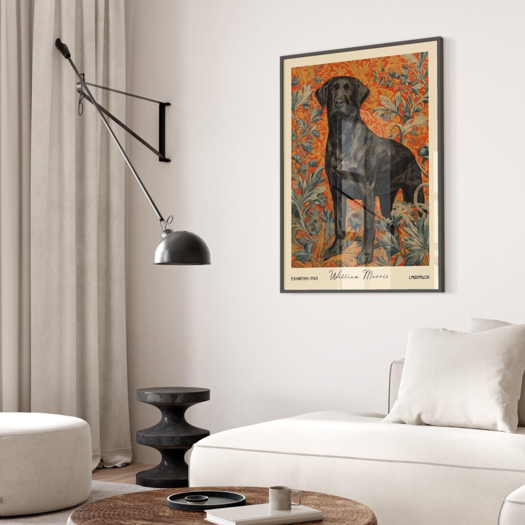 William Morris Inspired Labrador Art Print