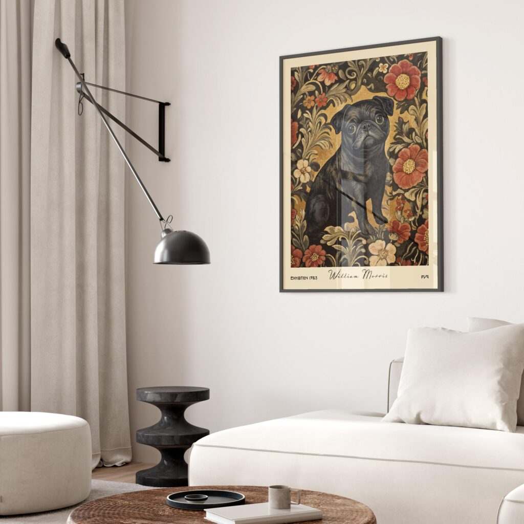 William Morris Pug Art Print