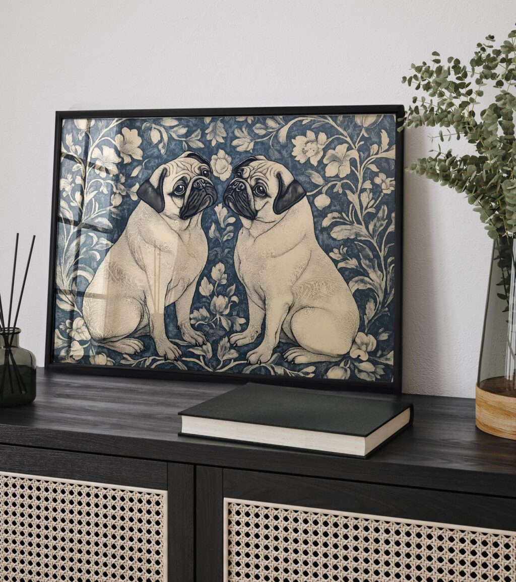William Morris Pug Wall Art