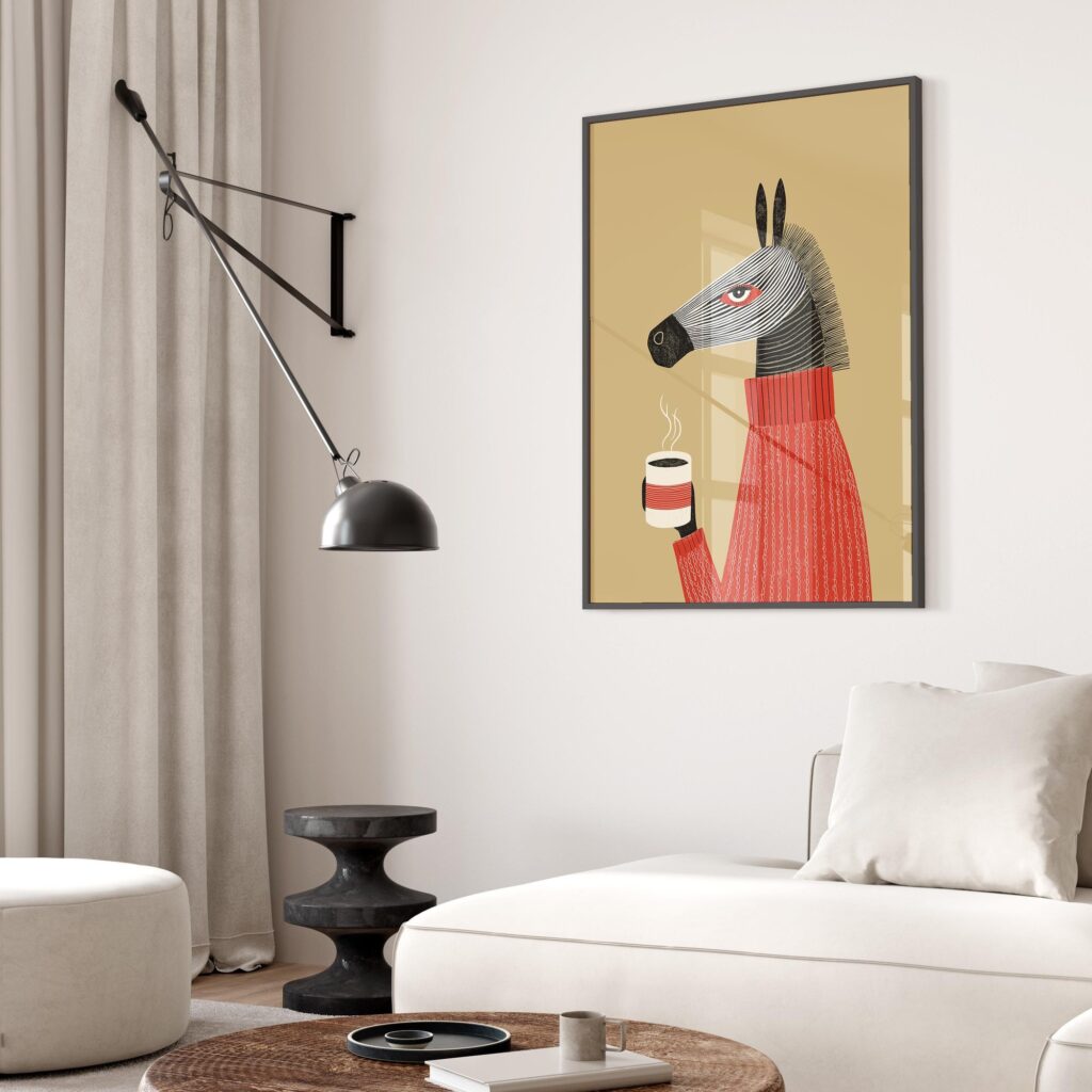 Zebra Coffee Poster