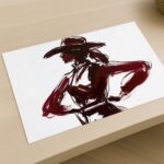 Abstract Cowgirl Silhouette Art Print