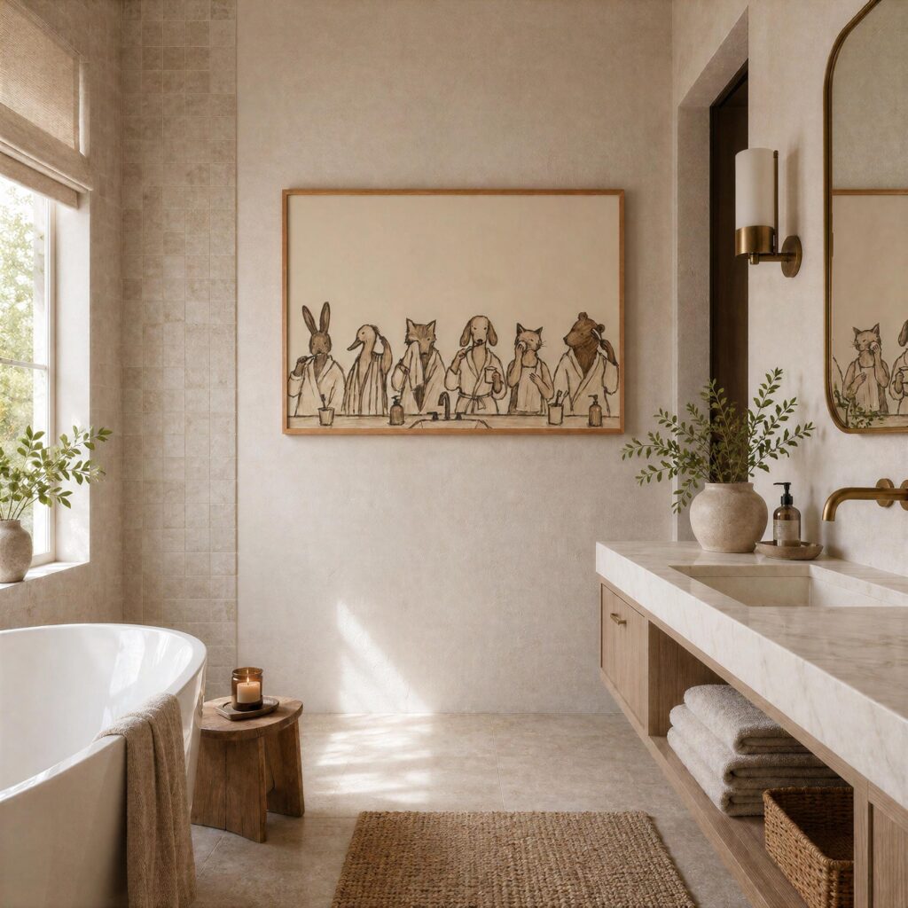 Animals Bathroom Print