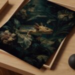Axolotl Dark Botanical Painting Print