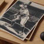 Baseball Dog Whimsical Animal Art Print