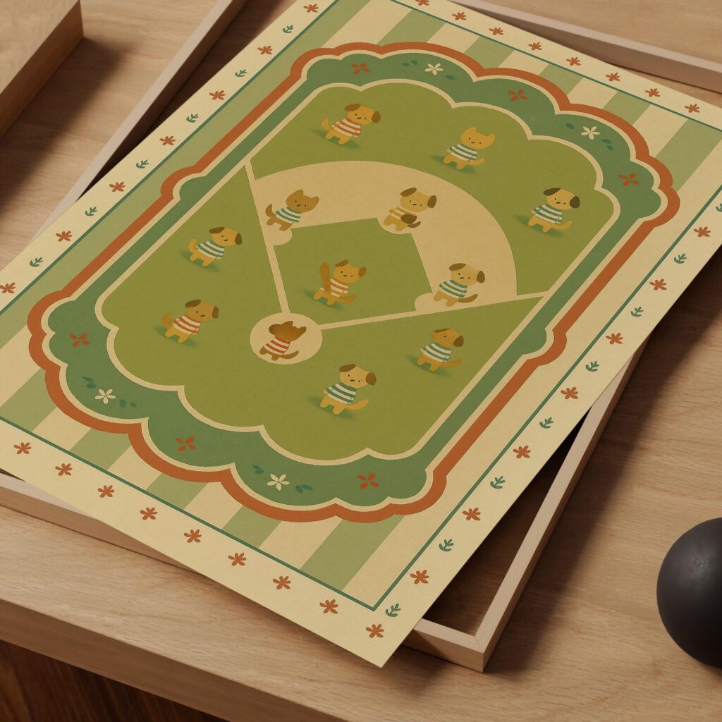 Baseball Dogs Print