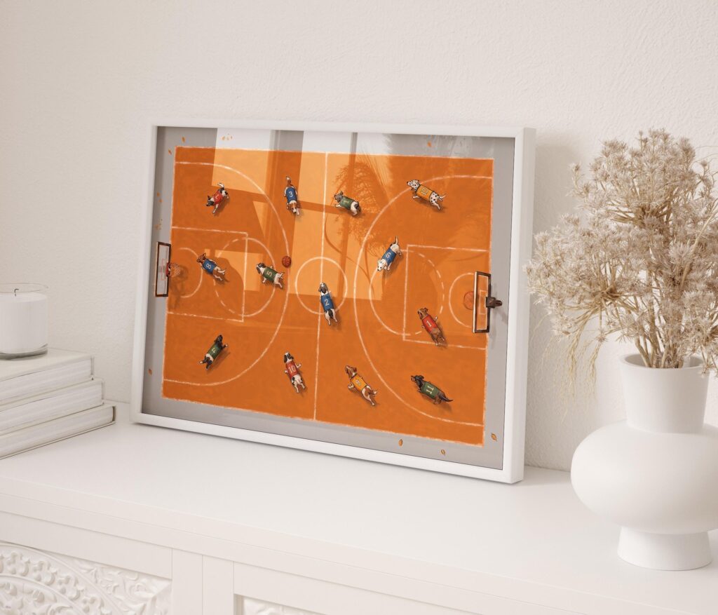 Basketball Dogs Print