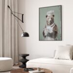 Bear Chef with Milk Kitchen Wall Art