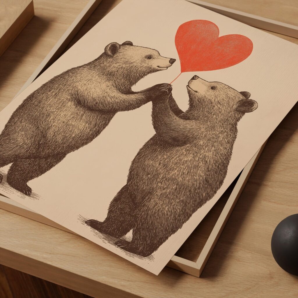 Bear Love Balloon Print