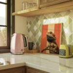 Bearded Dragon Portrait on Red Stripes Print