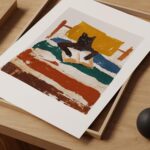 Bedroom Cat Reading Print