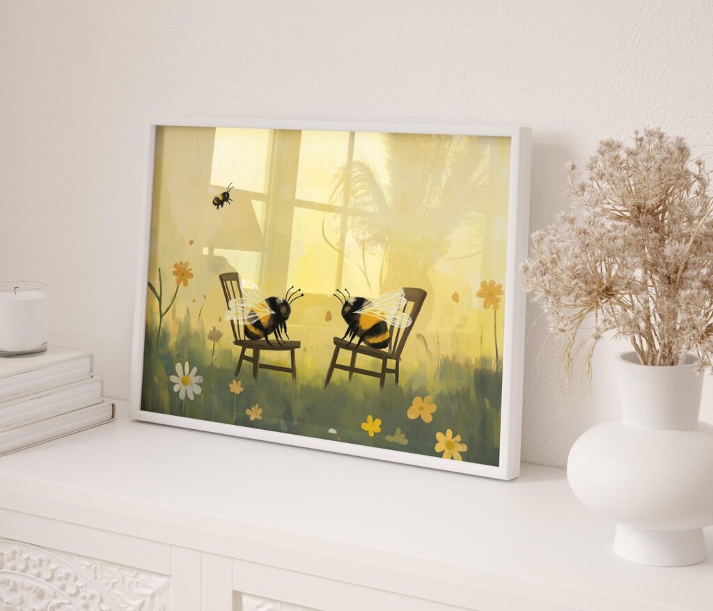 Bee Garden Chat Art Print