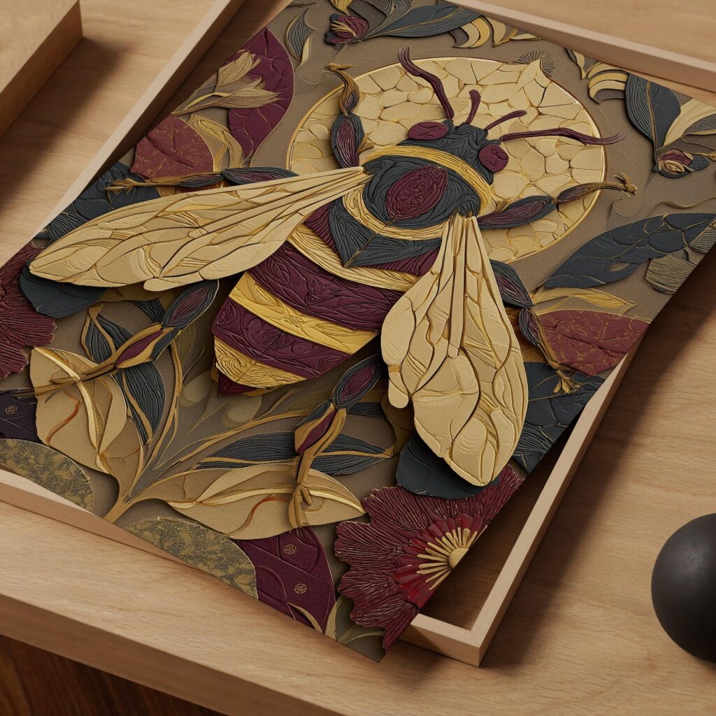 Bee Mid Century Poster