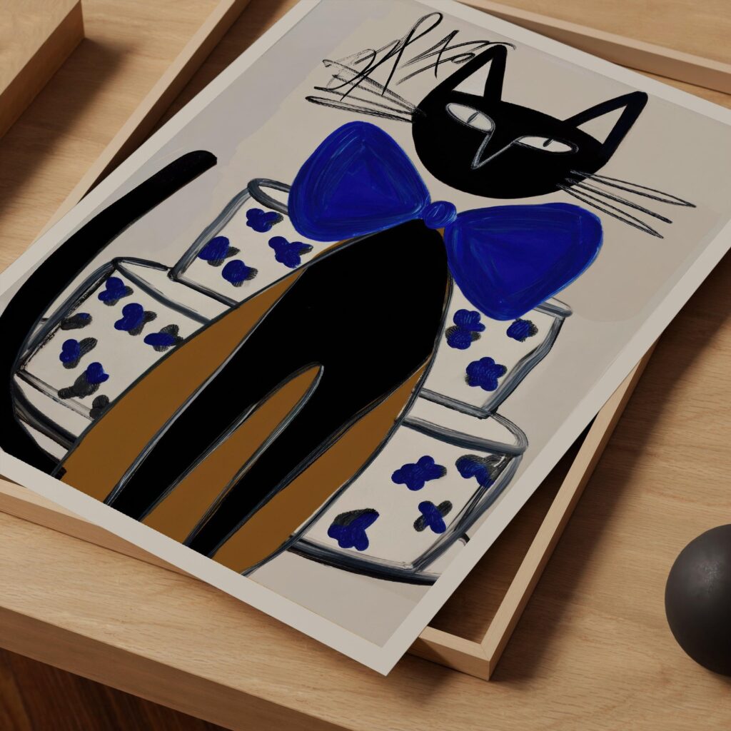 Birthday Cat Party Art Print