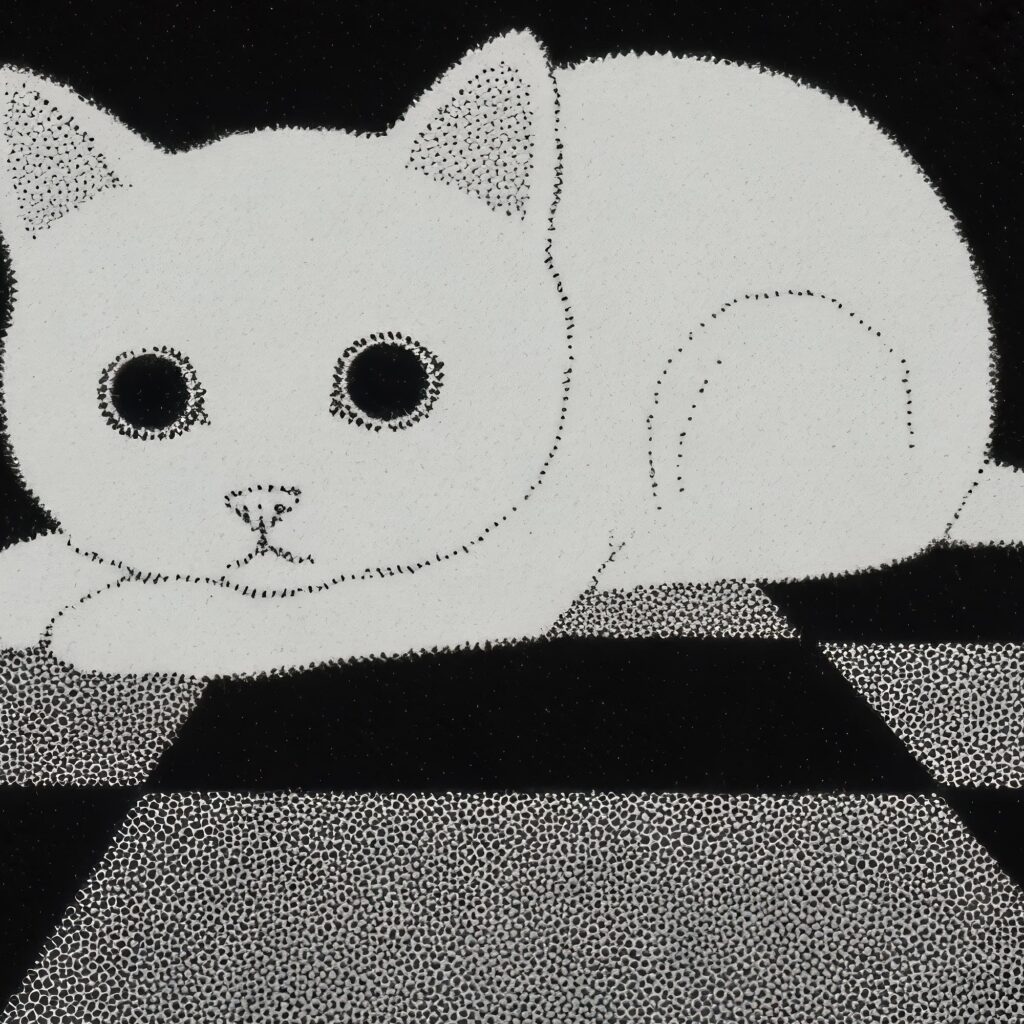 Black and White Cat Art Print