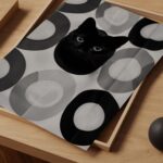 Black Cat Bathroom Art Print