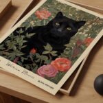 Black Panther Roses Art Print