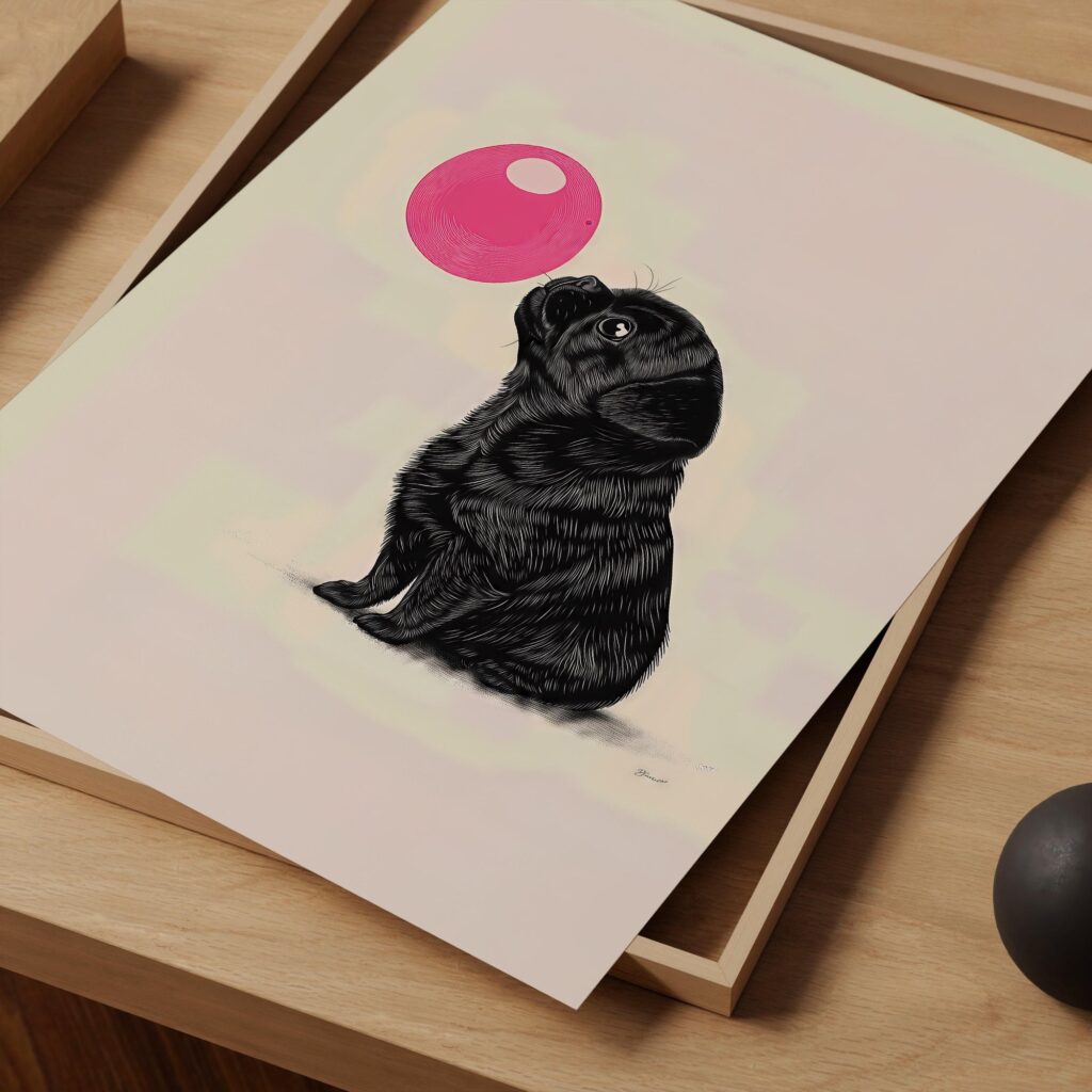 Black Pug Wall Art