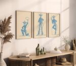 Blue Cowgirl Set of 3 Prints