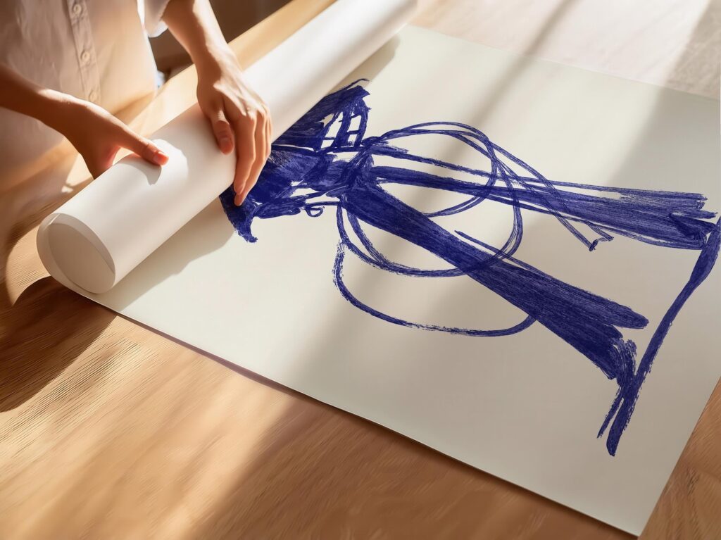 Blue Cowgirl Sketch Print