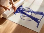 Blue Cowgirl Sketch Print