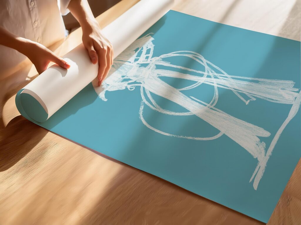 Blue White Cowgirl Poster