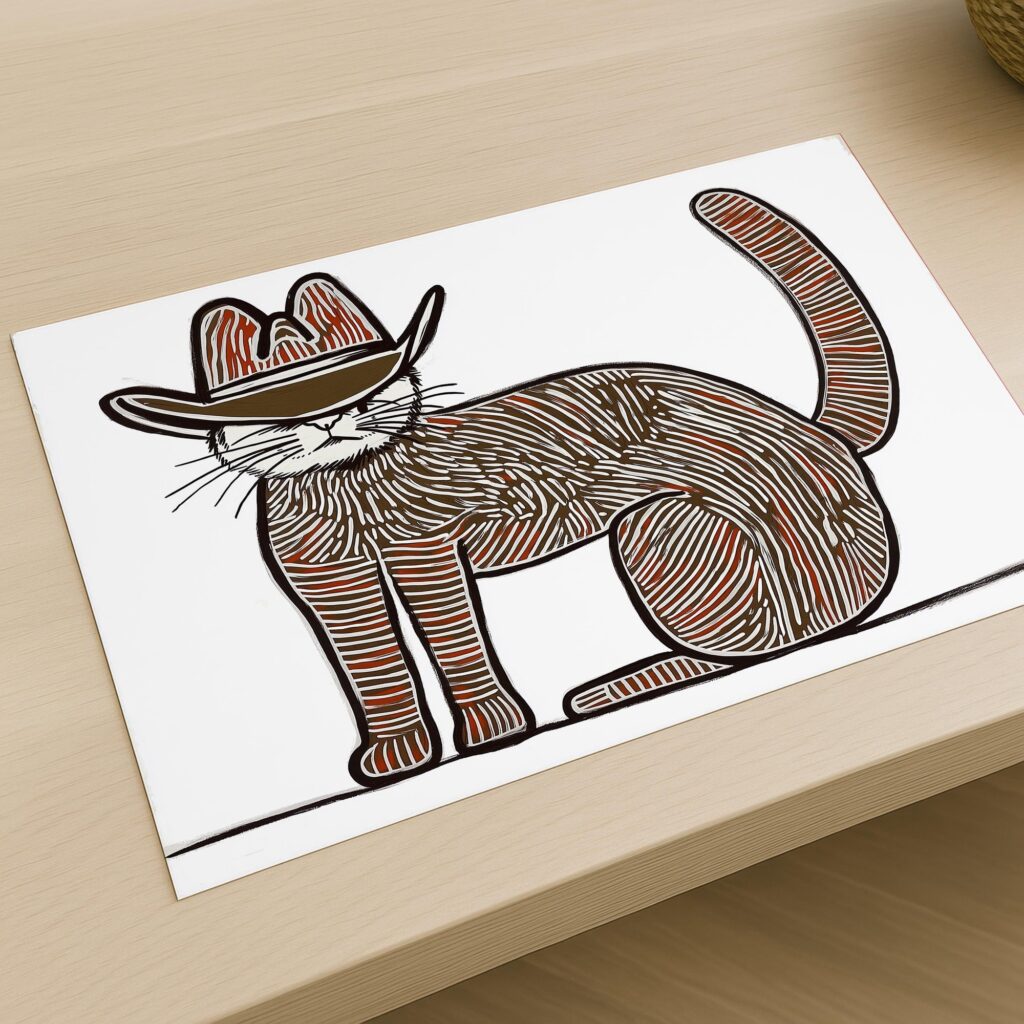 Boho Western Cat Print