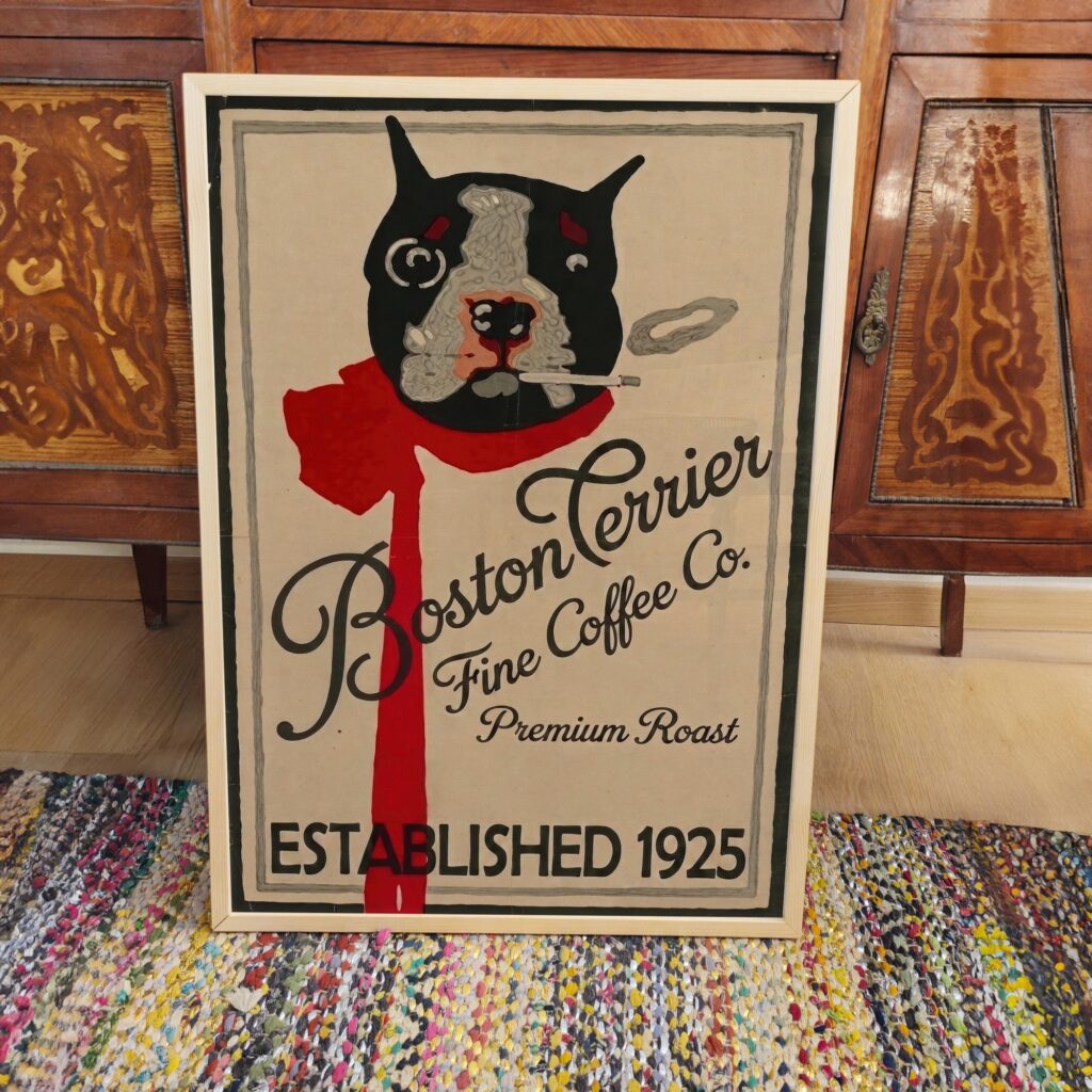 Boston Terrier Coffee Poster