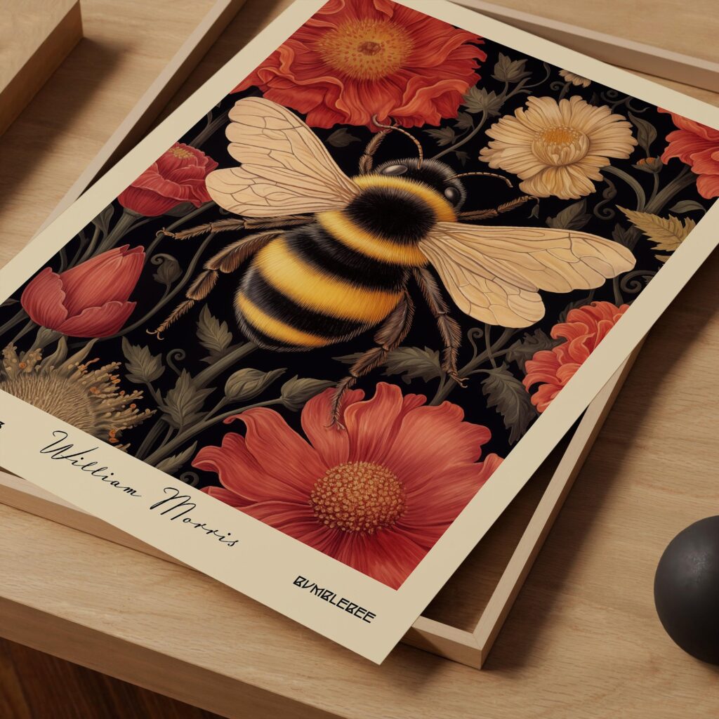 Bumblebee Floral Art Print